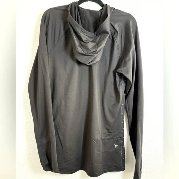 Old Navy Active Go Dry Black Long Sleeve Hoodie with White Dots - Picture 6 of 7